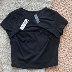 BRAND NEW WITH TAG black cut out tee shirt GARAGE